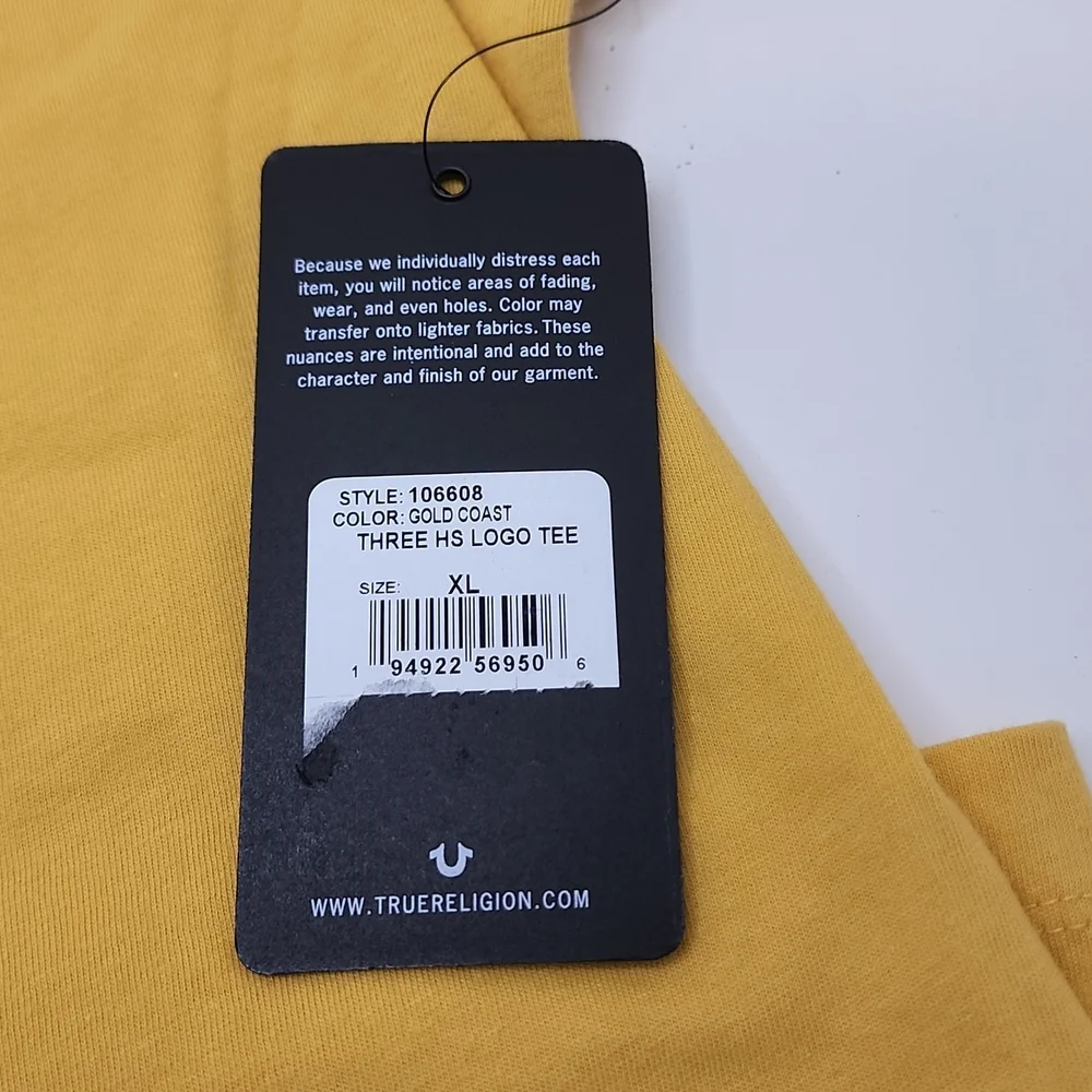 TRUE RELIGION YELLOW/MUSTARD COLOR TEE SHIRT